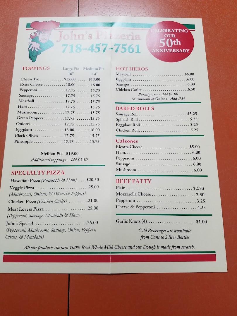 John's Pizzeria Menu image 2